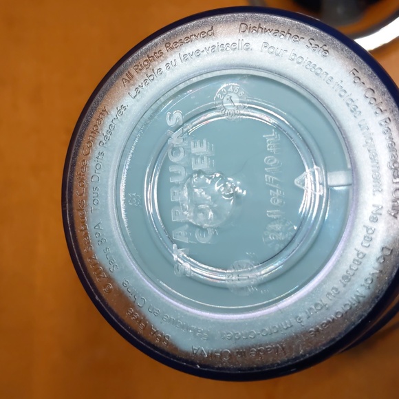 Silver and Blue Interchangeable top Starbucks cup set - Picture 4 of 4